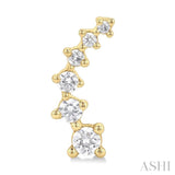 1/2 Ctw Round Cut Diamond Fashion Climbers in 14K Yellow Gold