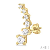 1/2 Ctw Round Cut Diamond Fashion Climbers in 14K Yellow Gold