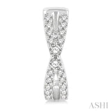 1/5 ctw Petite Slim Criss-Cross Round Cut Diamond Fashion Huggies in 10K White Gold