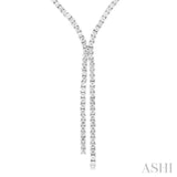 8 7/8 ctw Y-Shape Round Cut Diamond Tennis Necklace in 14K White Gold