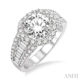 Semi-Mount Halo Diamond Engagement Ring