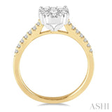 3/4 ctw Round Cut Lovebright Diamond Ring in 14K Yellow and White Gold