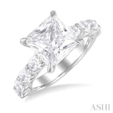 Princess Shape Semi-Mount Diamond Engagement Ring