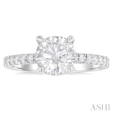 Round Shape Semi-Mount Diamond Engagement Ring