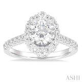 Round Shape Semi-Mount Halo Diamond Engagement Ring