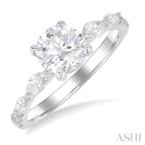 Round Shape Semi-Mount Diamond Engagement Ring