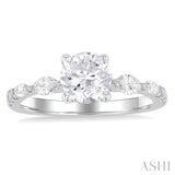 Round Shape Semi-Mount Diamond Engagement Ring