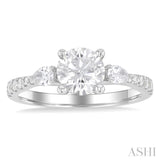 Round Shape Semi-Mount Diamond Engagement Ring