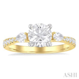 Round Shape Semi-Mount Diamond Engagement Ring