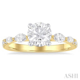 Round Shape Semi-Mount Diamond Engagement Ring