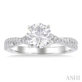 Round Shape Semi-Mount Diamond Engagement Ring