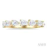 1 Ctw East-West Pear Shape Diamond Fashion Ring in 14K Yellow Gold