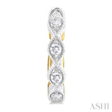 1/5 ctw Petite Reverted Two-Tone Marquise and Hexagon Shape Round Cut Diamond Fashion Huggies in 10K White and Yellow Gold