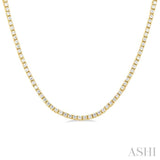 1 ctw Round Cut Diamond Halfway Tennis Necklace in 10K Yellow Gold