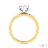 1/3 ctw Marquise Shape Round Cut Diamond Semi Mount Engagement Ring in 14K Yellow and White Gold