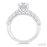 7/8 Ctw Round Shape Round Cut Diamond Semi Mount Engagement Ring in 14K White Gold