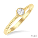 1/6 ctw Petite Bezel Set Round Cut Diamond Fashion Ring in 10K Yellow Gold