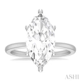 1/10 ctw Marquise Shape Round Cut Diamond Semi Mount Engagement Ring in 14K White Gold