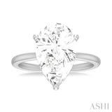 1/8 ctw Pear Shape Round Cut Diamond Semi Mount Engagement Ring in 14K White Gold