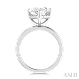 1/8 ctw Pear Shape Round Cut Diamond Semi Mount Engagement Ring in 14K White Gold