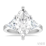 1.00 ctw Marquise Shape Trillion and Round Cut Diamond Semi Mount Engagement Ring in 14K White Gold