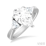 1/2 ctw Pear Shape Trillion Cut & Round Cut Diamond Semi Mount Engagement Ring in 14K White Gold