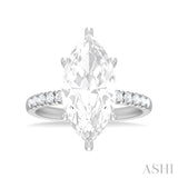 1/3 ctw Marquise Shape Round Cut Diamond Semi Mount Engagement Ring in 14K White Gold