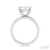 1/3 ctw Marquise Shape Round Cut Diamond Semi Mount Engagement Ring in 14K White Gold