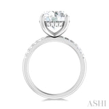 1/3 ctw Circular Shape Round Cut Diamond Semi Mount Engagement Ring in 14K White Gold