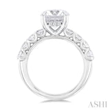 1 1/3 ctw Round Shape Round Cut Diamond Semi Mount Engagement Ring in 14K White Gold