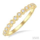 1/6 ctw Half Eternity Bezel Set Round Cut Diamond Fashion Band in 10K Yellow Gold