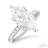 1/3 ctw Marquise Shape Round Cut Diamond Semi Mount Engagement Ring in 14K White Gold