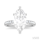 1/3 ctw Marquise Shape Round Cut Diamond Semi Mount Engagement Ring in 14K White Gold