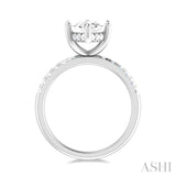 1/3 ctw Marquise Shape Round Cut Diamond Semi Mount Engagement Ring in 14K White Gold