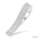 1/3 ctw Curvy Triple Row Round Cut Diamond Fashion Band in 14K White Gold