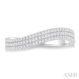 1/3 ctw Curvy Triple Row Round Cut Diamond Fashion Band in 14K White Gold