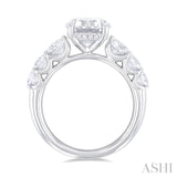 1.00 ctw Round Shape Round Cut Diamond Semi Mount Engagement Ring in 14K White Gold