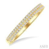 1/5 Ctw Double Row Round Cut Diamond Fashion Ring in 14K Yellow Gold