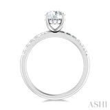 1/3 ctw Circular Shape Round Cut Diamond Semi Mount Engagement Ring in 14K White Gold