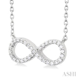 1/10 Ctw Round Cut Diamond Infinity Pendant in 10K White Gold