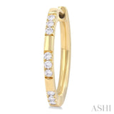 1/4 Ctw Sectioned Round Cut Diamond Fashion Hoop Earring in 14K Yellow Gold
