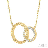 1/10 ctw Interlocking Twin Circles Round Cut Diamond Necklace in 10K Yellow Gold