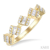 1/3 ctw Cushion Shape 5-Mount Fusion Baguette and Round Cut Diamond Fashion Ring in 14K Yellow Gold