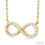 1/10 Ctw Round Cut Diamond Infinity Pendant in 14K Yellow Gold