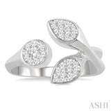 1/3 Ctw Lovebright Open Center Mixed Shape Mounts Round Cut Diamond Fashion Ring in 10K White Gold