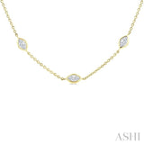 2 Ctw Marquise Cut Diamond Fashion Necklace in 14K Yellow Gold