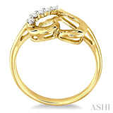 1/10 Ctw Round Cut Diamond Journey Heart Ring in 14K Yellow Gold