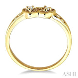 1/10 Ctw Twin Hearts Diamond Ring in 14K Yellow Gold