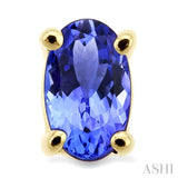 5x3 MM Oval Cut Tanzanite Stud Earrings in 14K Yellow Gold