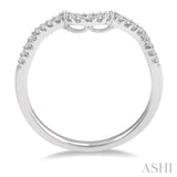 1/6 ctw Curved Round Cut Diamond Wedding Band in 14K White Gold